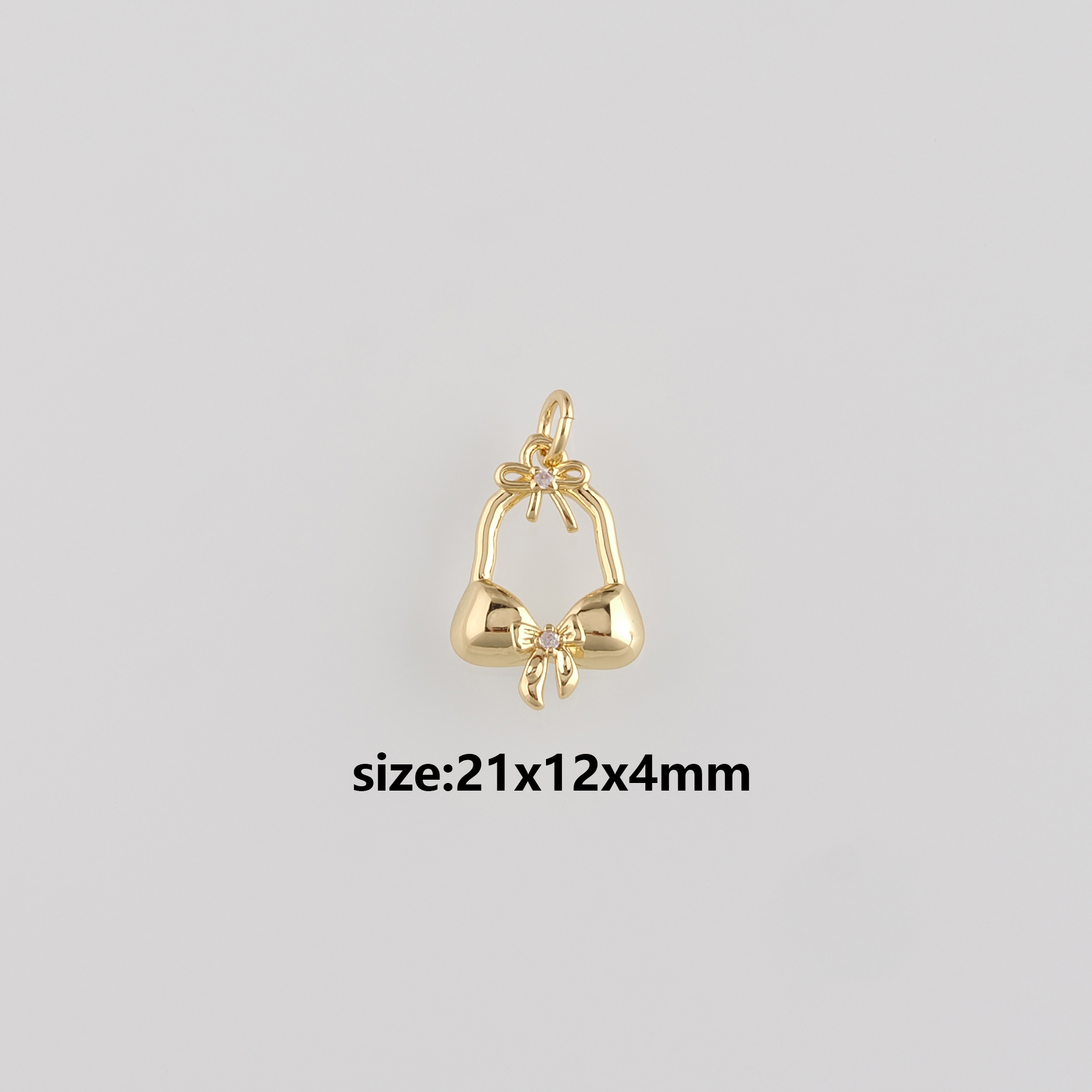 18K Gold Filled Bikini Pendant,Bikini Charm Earrings Necklace for DIY Jewelry Making Supply