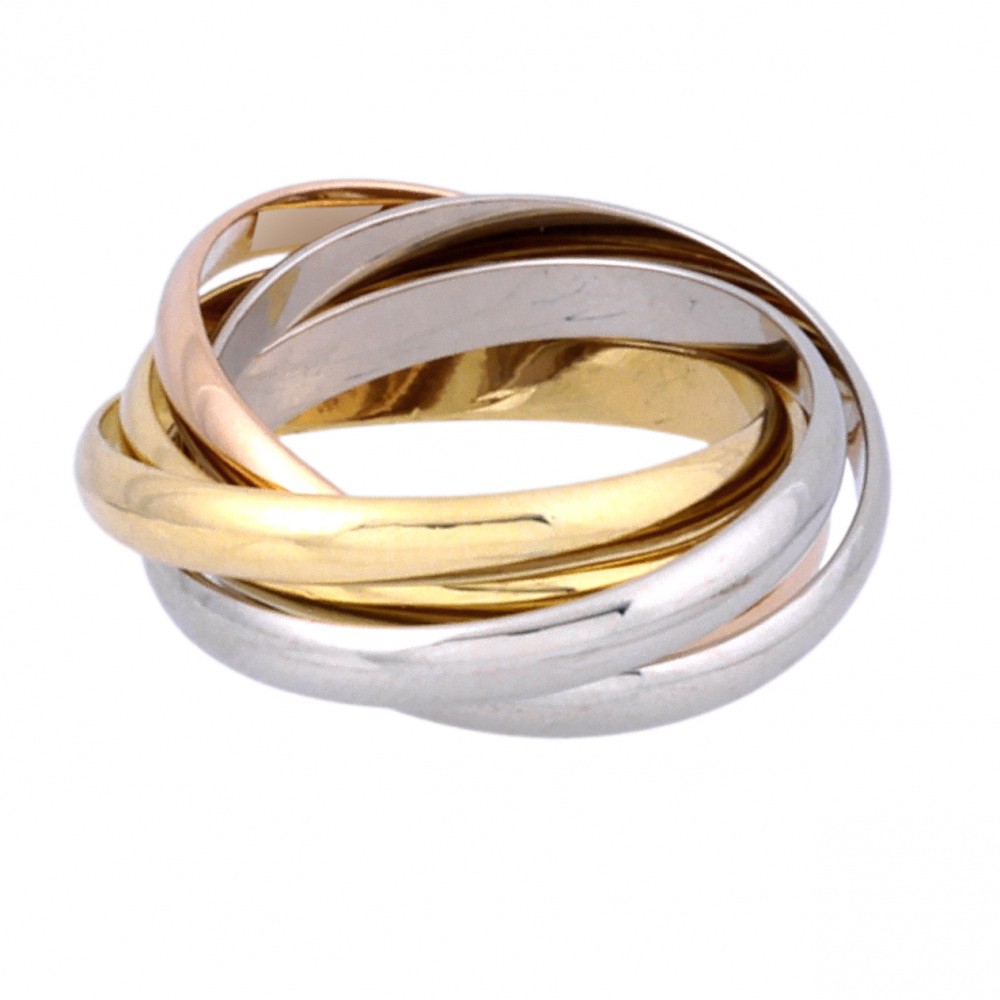 Cartier Trinity 5 Consecutive Ring Tri-Gold