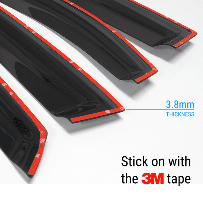 Side Window Visors Sun Deflector Rain Guard Vent Shade for Jeep Compass 2017-2020