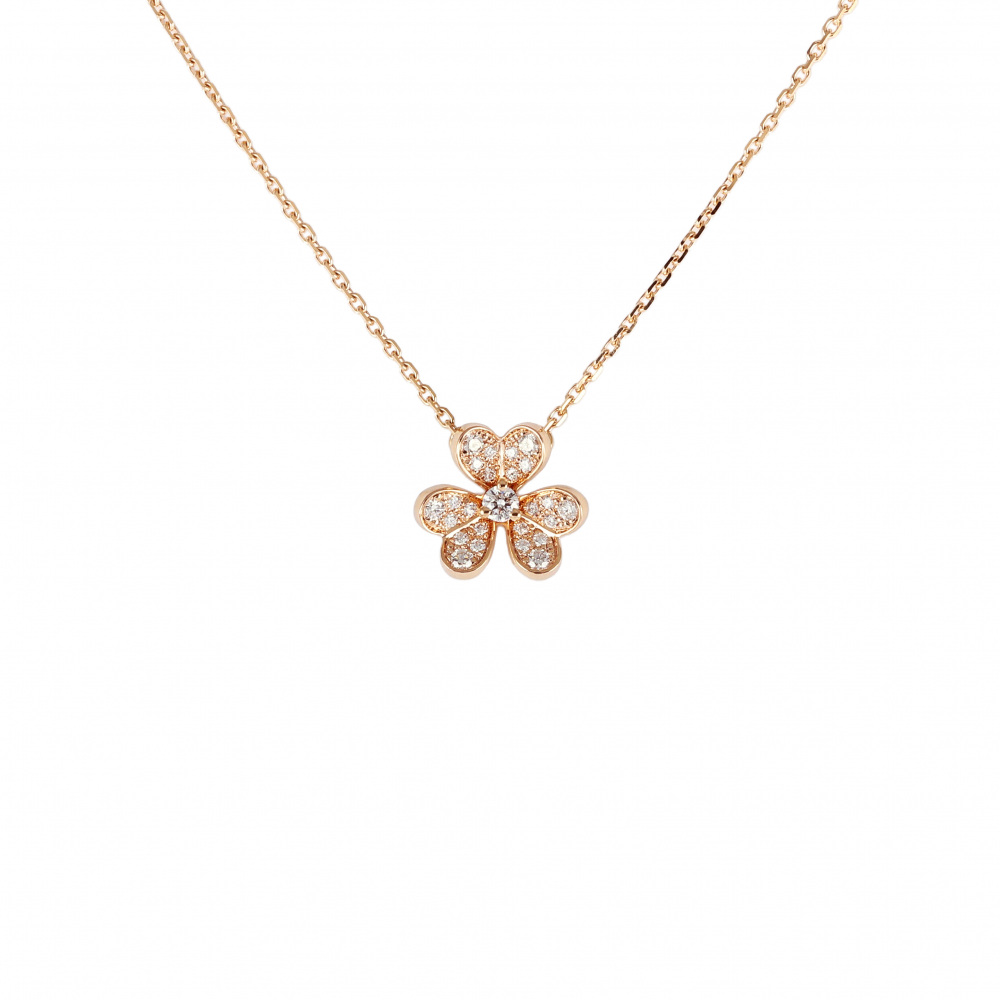 Van Cleef & Arpels Frivole Necklace 18K Rose Gold Diamond VCARP7RI00