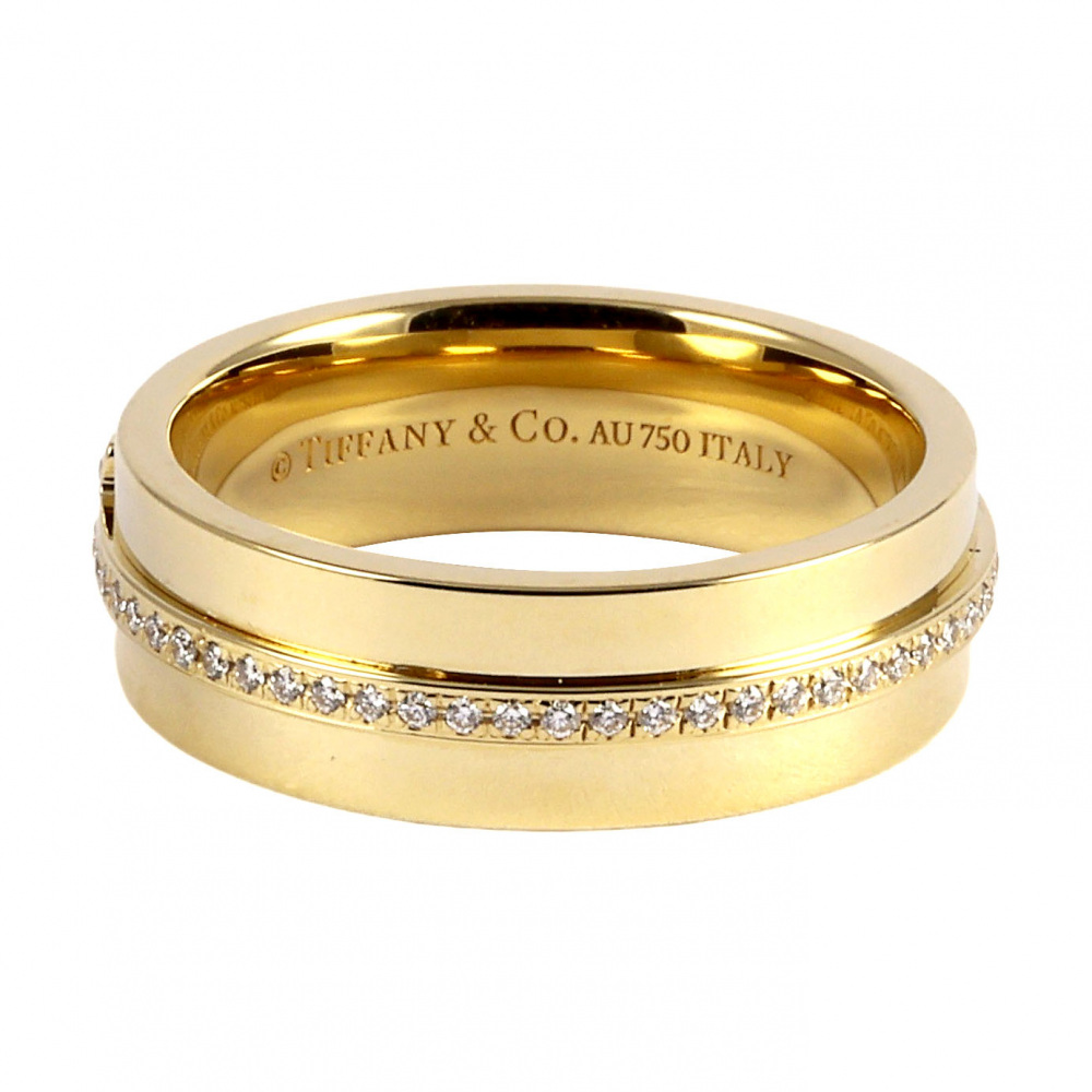 Tiffany & Co. Tiffany T Wide Ring 18K Yellow Gold Diamond 60150853