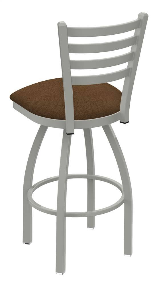Holland Bar Stool 410 36x22 Jackie Anodized Nickel Swivel Stool with Rein Thatch Seat