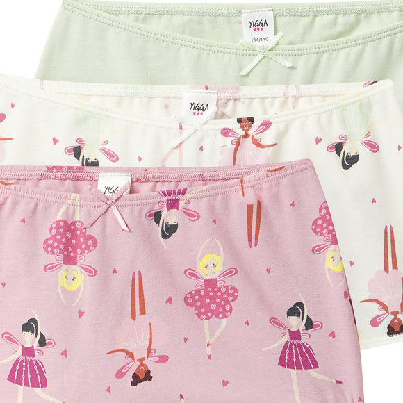 Yigga 3 Mädchen Pantys mit Bio-Baumwolle