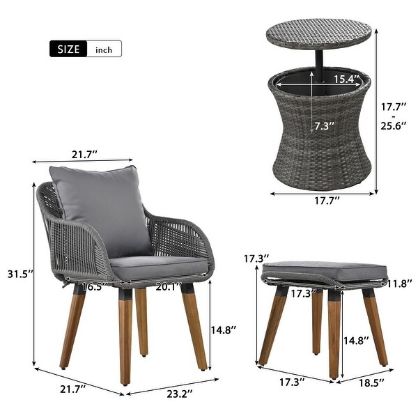 5 Pieces Patio Furniture Chair Sets,Patio Conversation Set