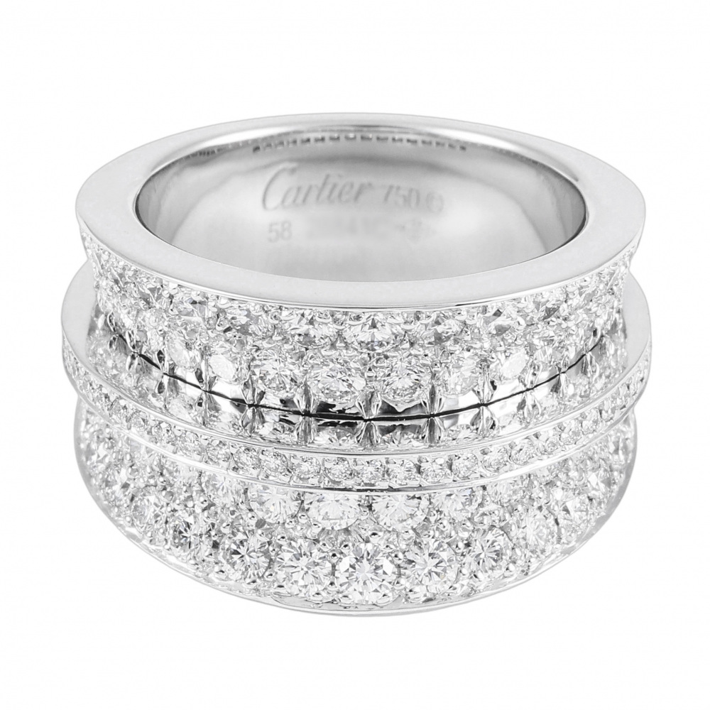 Cartier Valleta K18WG White Gold Ring Diamond