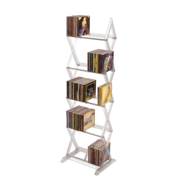 Mitsu 5 Tier 90 Media Rack Clear Atlantic