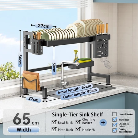 1/2 Layers Over Sink Dish Drainer Dish Rack Multipurpose Rack Sink Rack Kitchen Organizer
