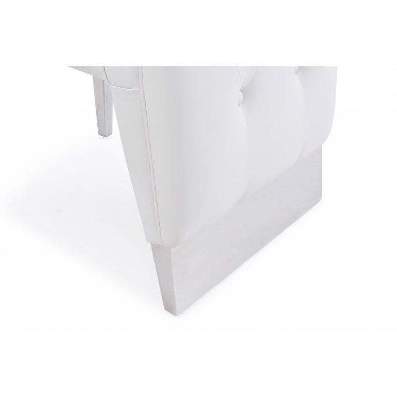 Modrest Kilson Modern White Leatherette u0026 Stainless Steel Dining Chair (Set of 2)