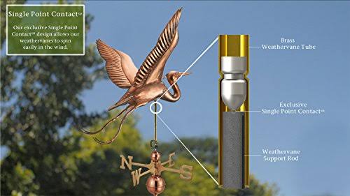 Good Directions Blue Heron Estate Weathervane - Polished Copper