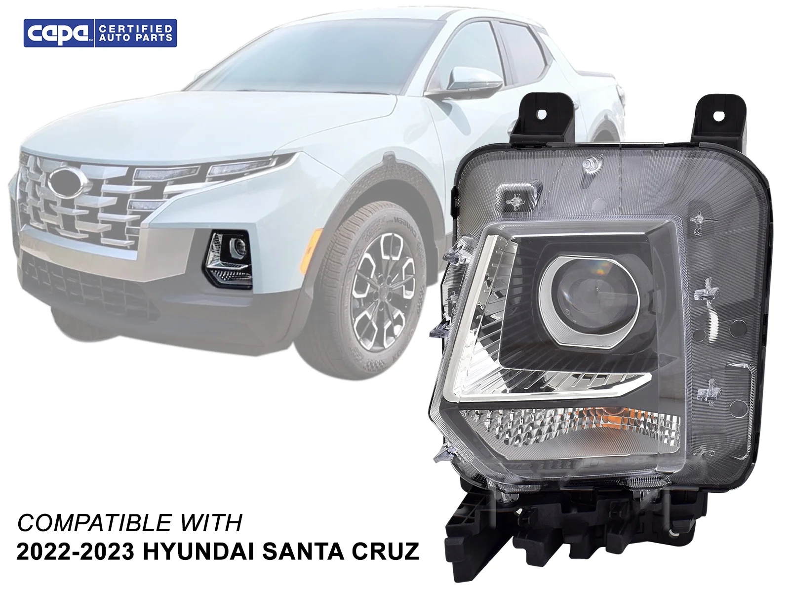 APA Replacement Head Lamp for 2022 2023 Hyundai Santa Cruz Pick Up Driver Left Side HY2502260C