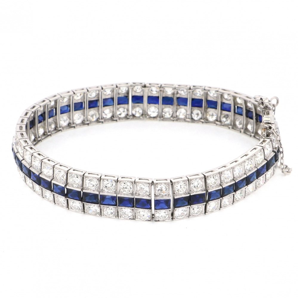 Van Cleef & Arpels Platinum Sapphire Bracelet PT950