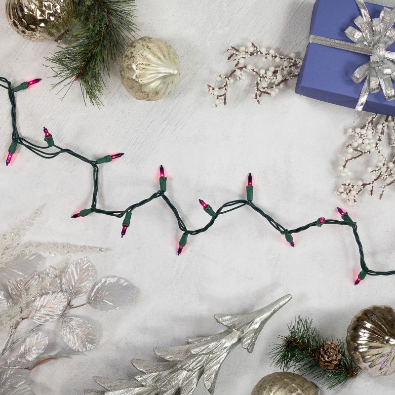 Northlight Mini Incandescent Christmas Lights - Purple - 10' Green Wire - 50ct