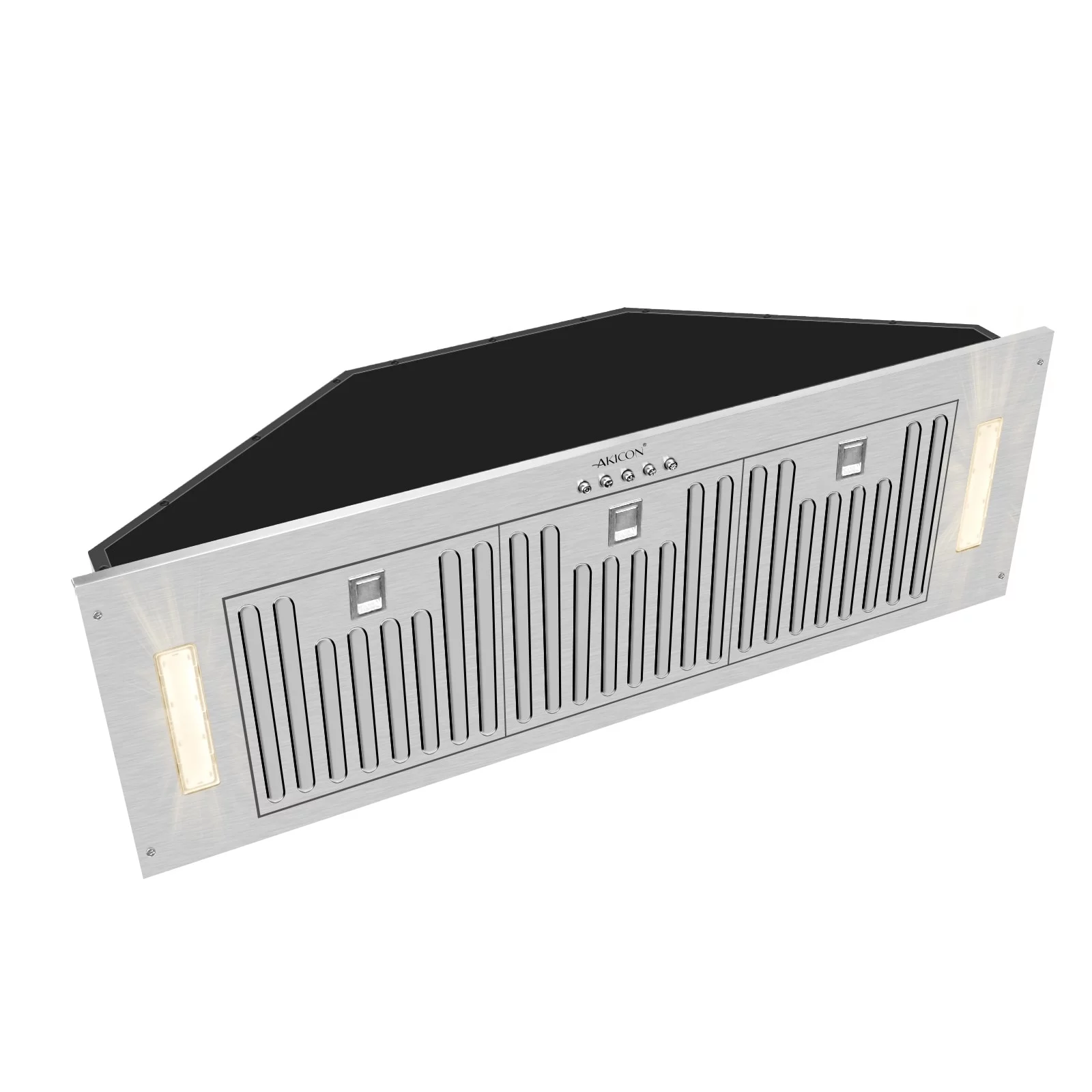 Akicon Range Hood Insert/Built-in30/ 36 inch,Ultra Quiet Powelful Vent Hood with LED Lights, 3 Speeds 600 CFM, Stainless Steel -  Warm Bright 30inch