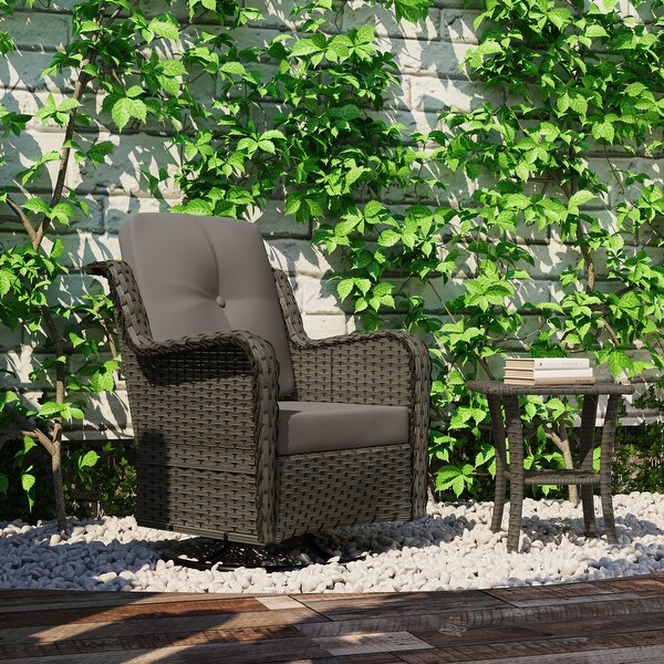 Patio Rattan Chairs Swivel Rocker