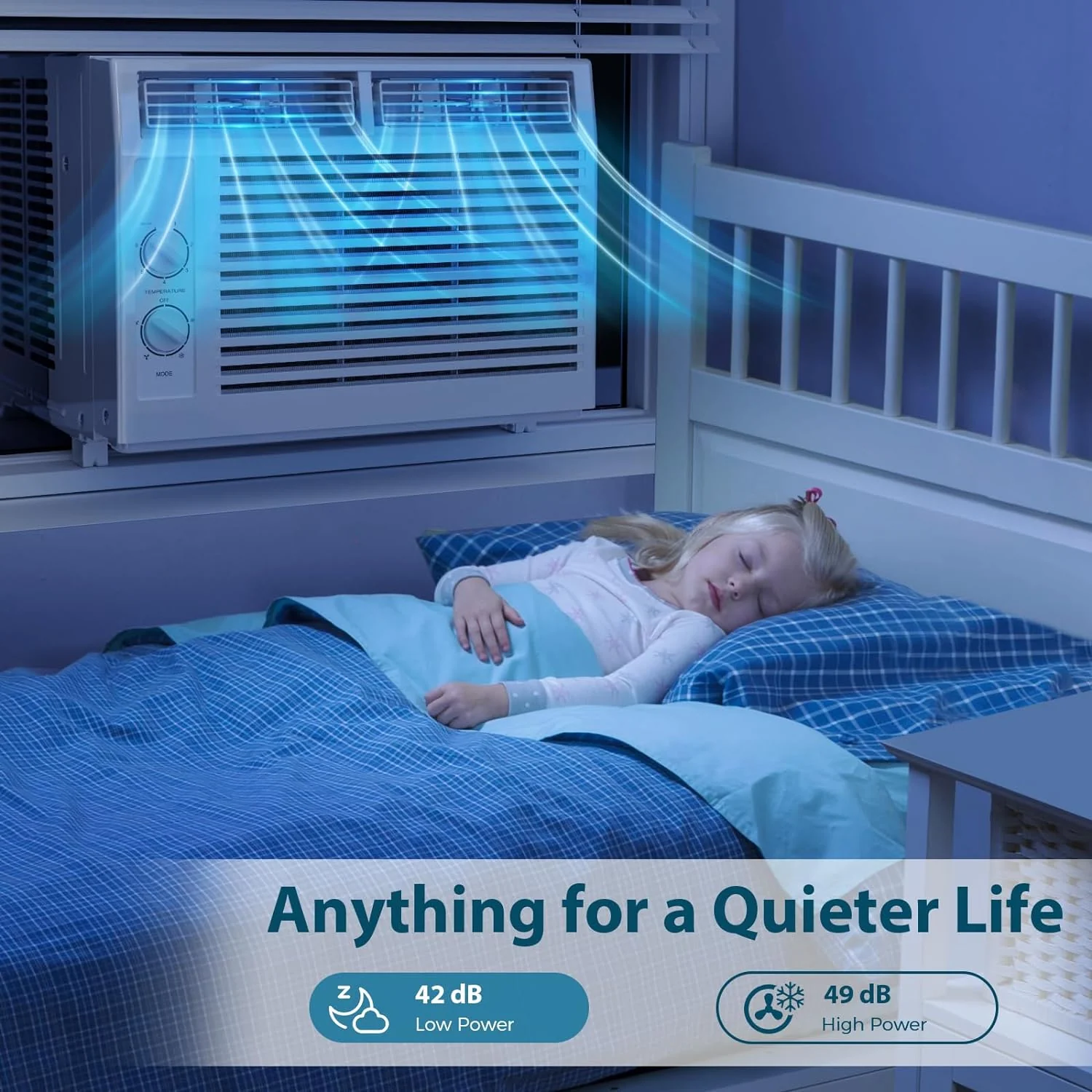 Window Air Conditioner, 7 Temp Dial, Cools up to 150 Sq.Ft.  A8501W