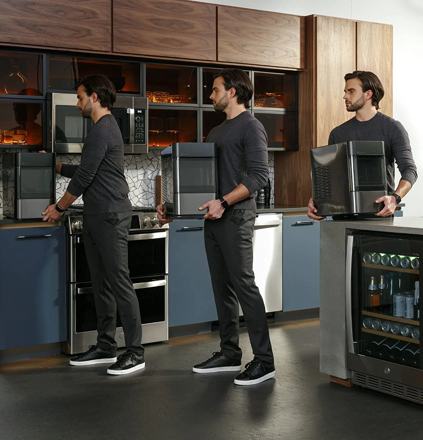 2026 Countertop Nugget Ice Maker | Ice Machine with WiFi Connectivity | Smart Home Kitchen Essentials | Black Stainless