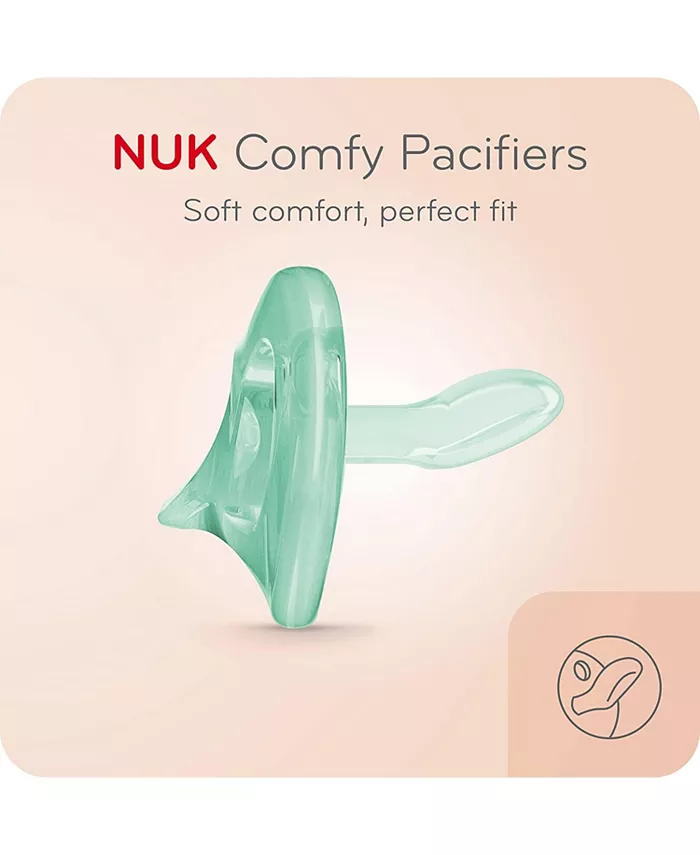 NUK Comfy Pacifiers, 0-6 Months, 6 Pack, Green