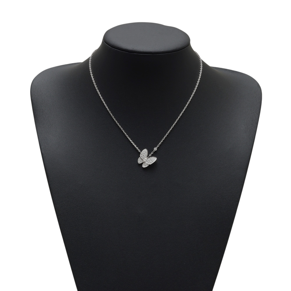 Van Cleef & Arpels Fauna de Papillon Necklace 18K White Gold Diamond VCARO3M400