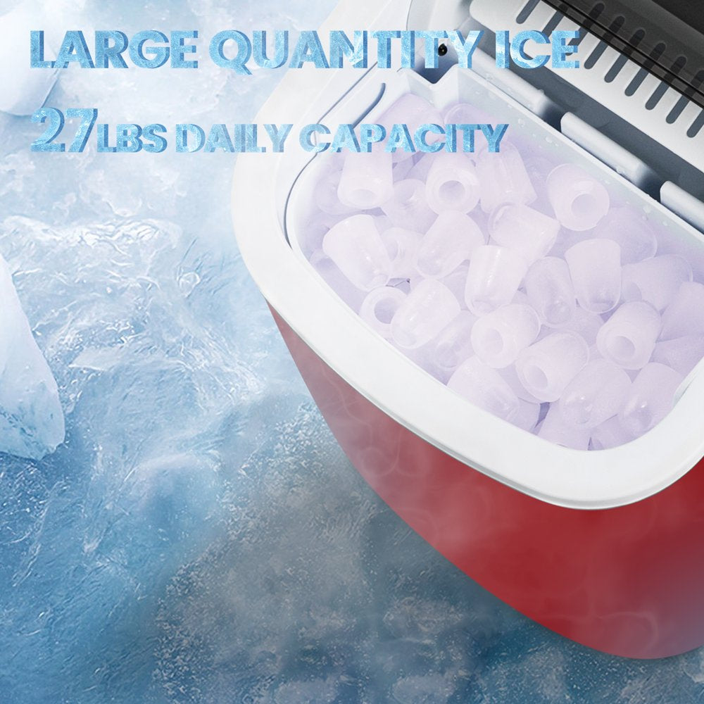 KISSAIR Portable Countertop Ice Maker Machine, 26Lbs/24H, 9 Ice Cubes Ready in 6 Mins