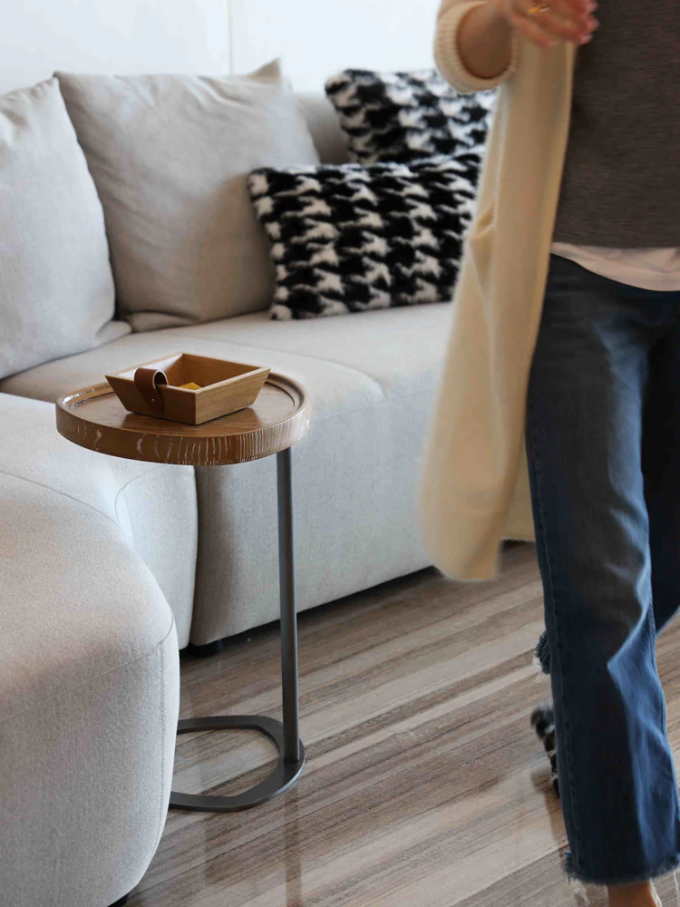 YA035 - Danish Vintage Pine Side Table- Solid Wood Sofa Side Table, Living Room Storage, Bedside Small Coffee Table