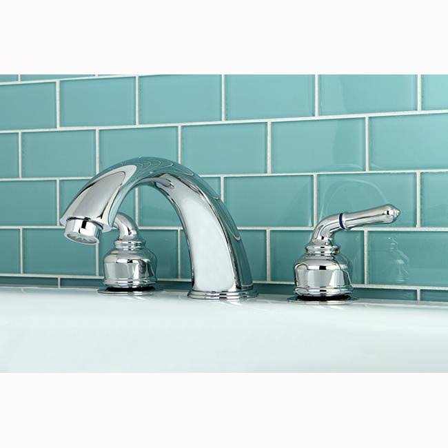 Kingston Brass Magellan Chrome u0026 Polished Brass Two-Handle Roman Tub Filler KC364