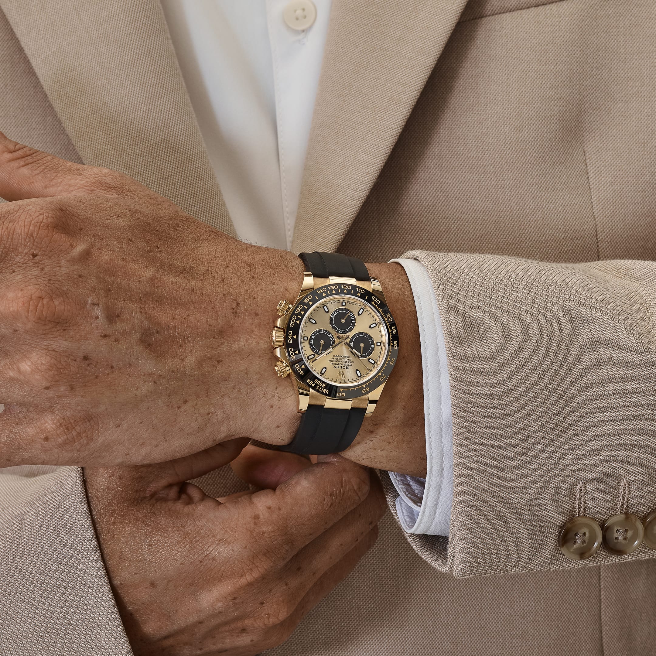 Rolex Daytona 116518LN 'Pikachu' Yellow Gold Champagne Black Dial