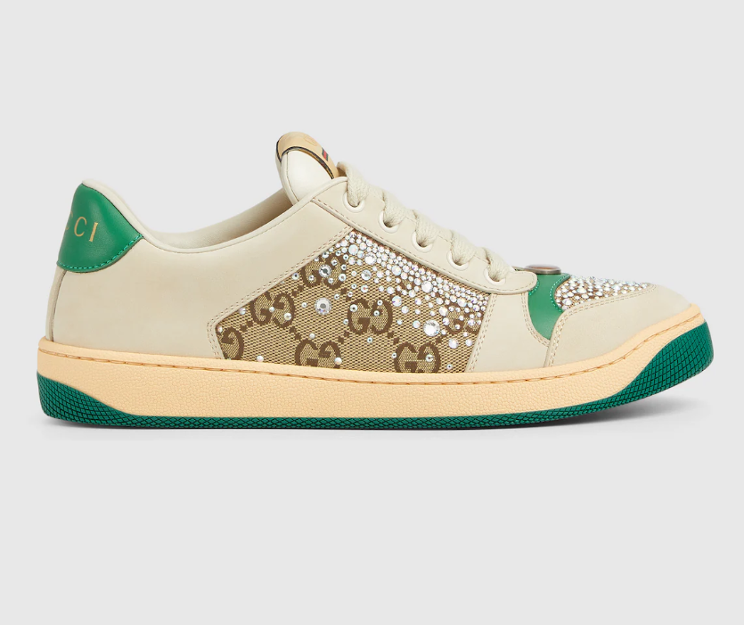Women's GG crystal Screener sneaker Ivory leather