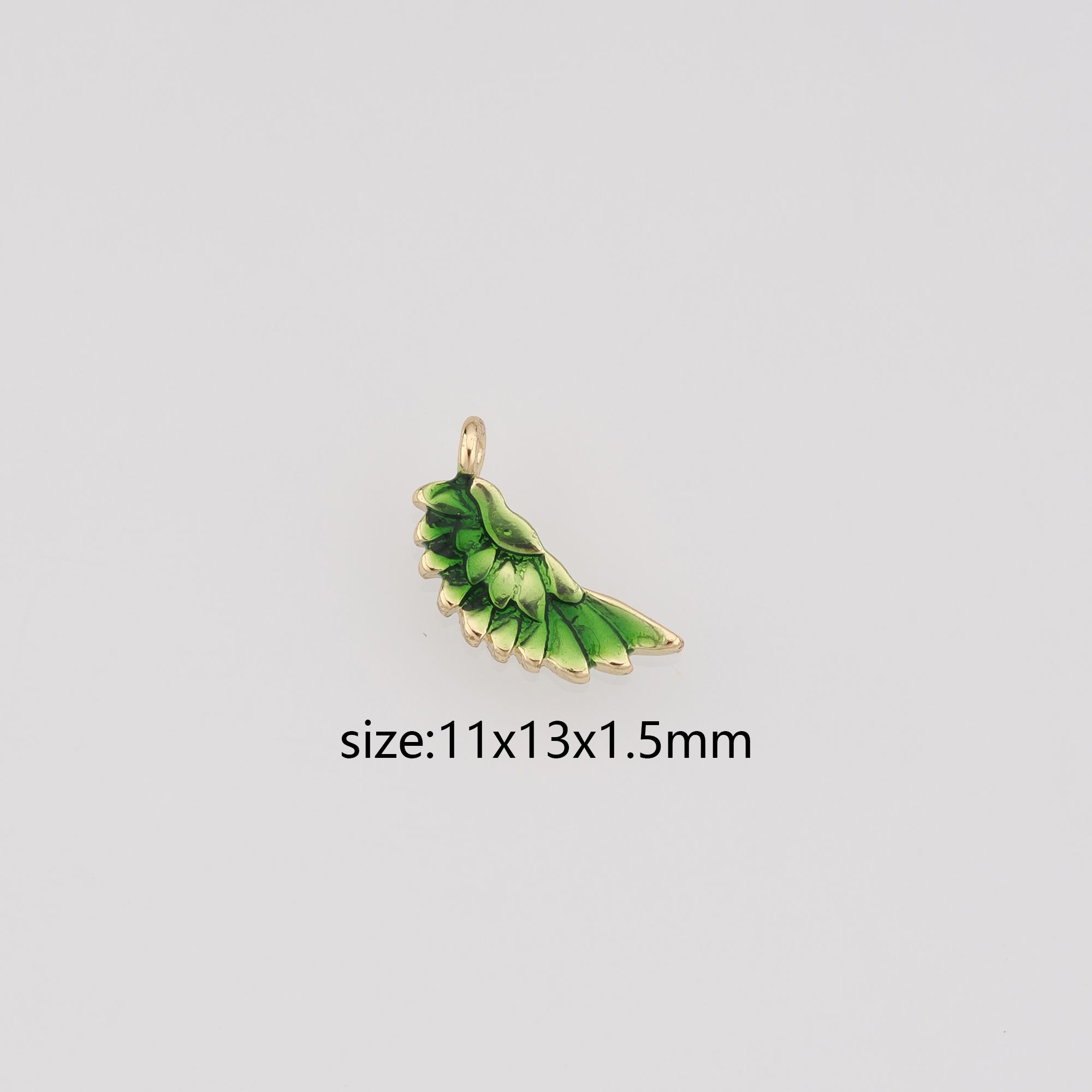 18K Gold Filled Wing Pendant,Enamel Wing Charm Earrings Necklace for DIY Jewelry Making Supply