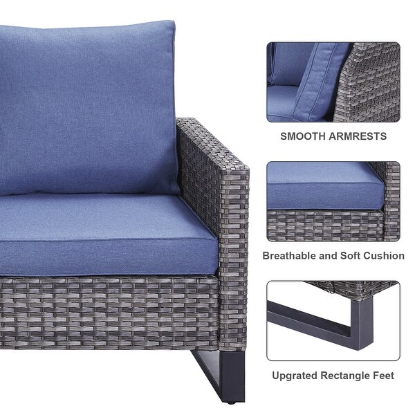 7PCS Sectional PE Wicker Rattan Sofa