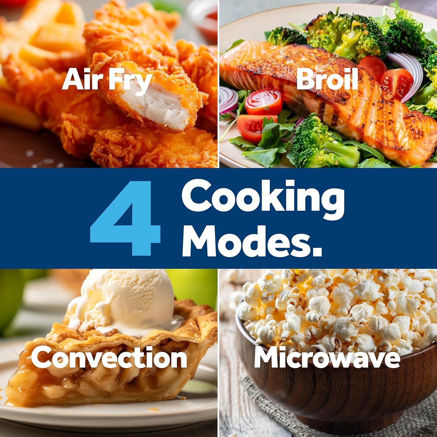 1.0 Cu Ft 4-in-1 Microwave Air Fryer Combo, Convection/Broil, Child Lock, Stainless Steel