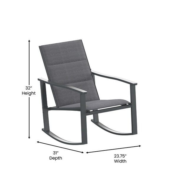 3 Piece AllWeather Rocking Chairs and Glass Top Table Bistro Set