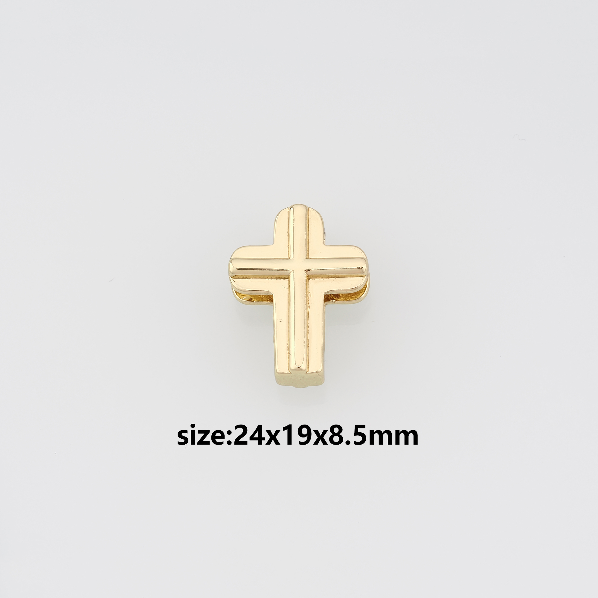 18K Gold Filled Cross Spacer Beads,Cross Bead for Bracelet Jewelry Necklace Making Supply