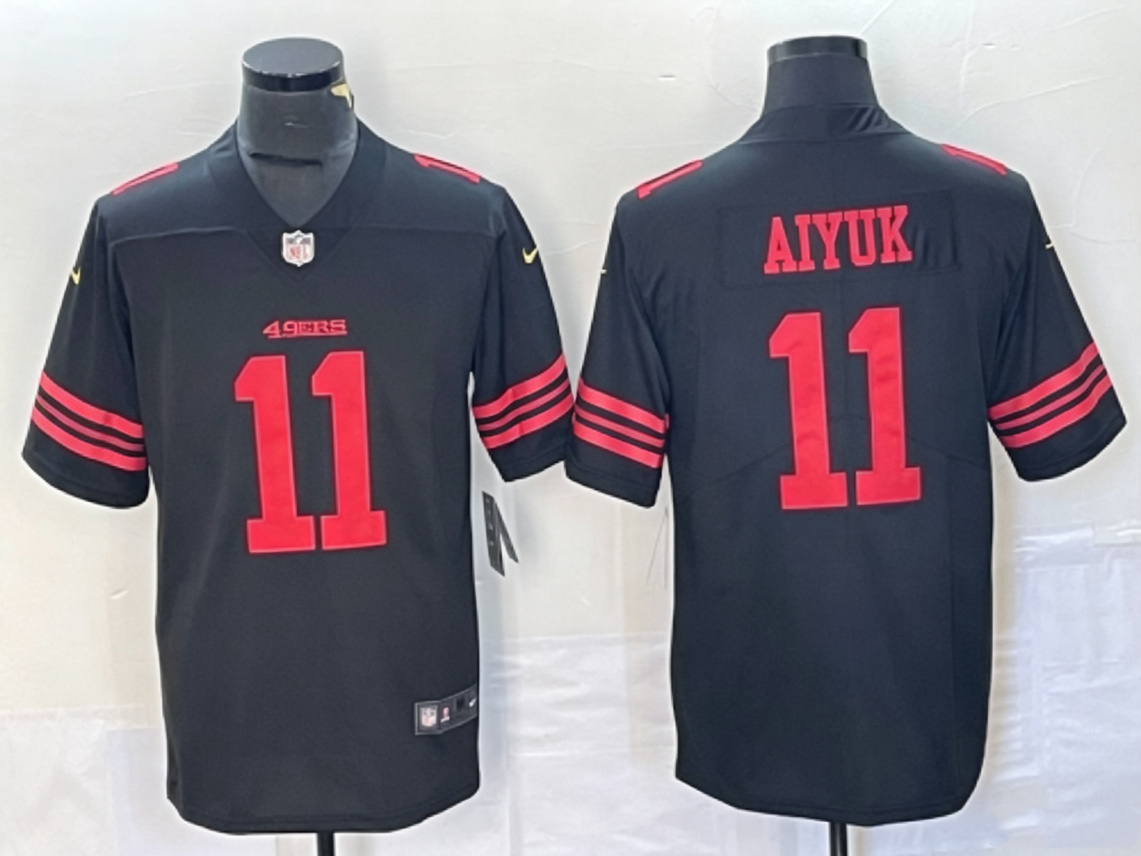 Men's San Francisco 49ers Brandon Aiyuk #11 Black Game Jersey