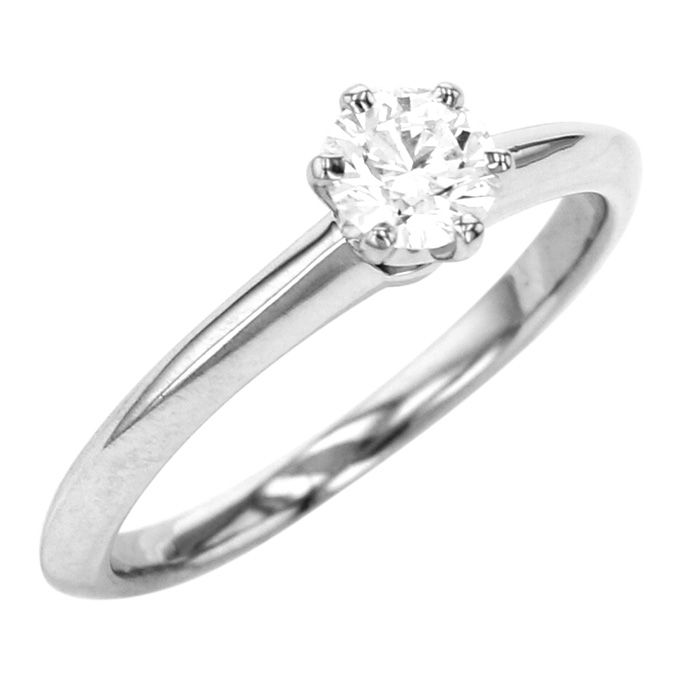Tiffany & Co. Tiffany Solitaire Diamond PT950 Ring E Platinum