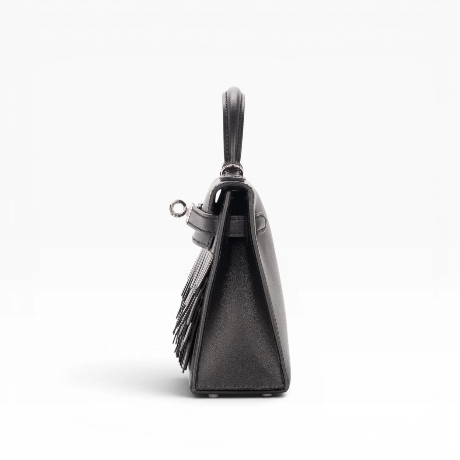 Hermès Mini Kelly II 20 Pampilles Sellier Noir Tadelakt & Sombrero Palladium Hardware