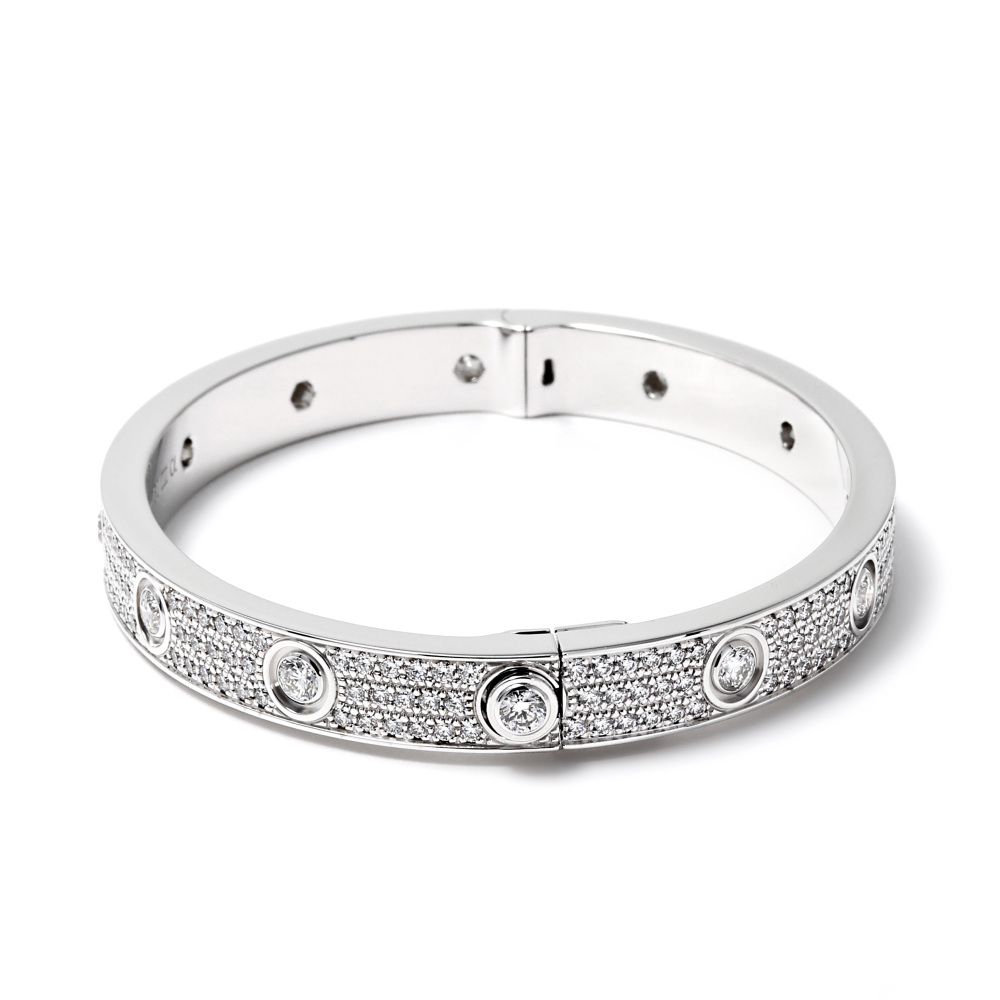 Cartier Love Pavé Diamonds Bracelet 18K White Gold Diamond N6033600