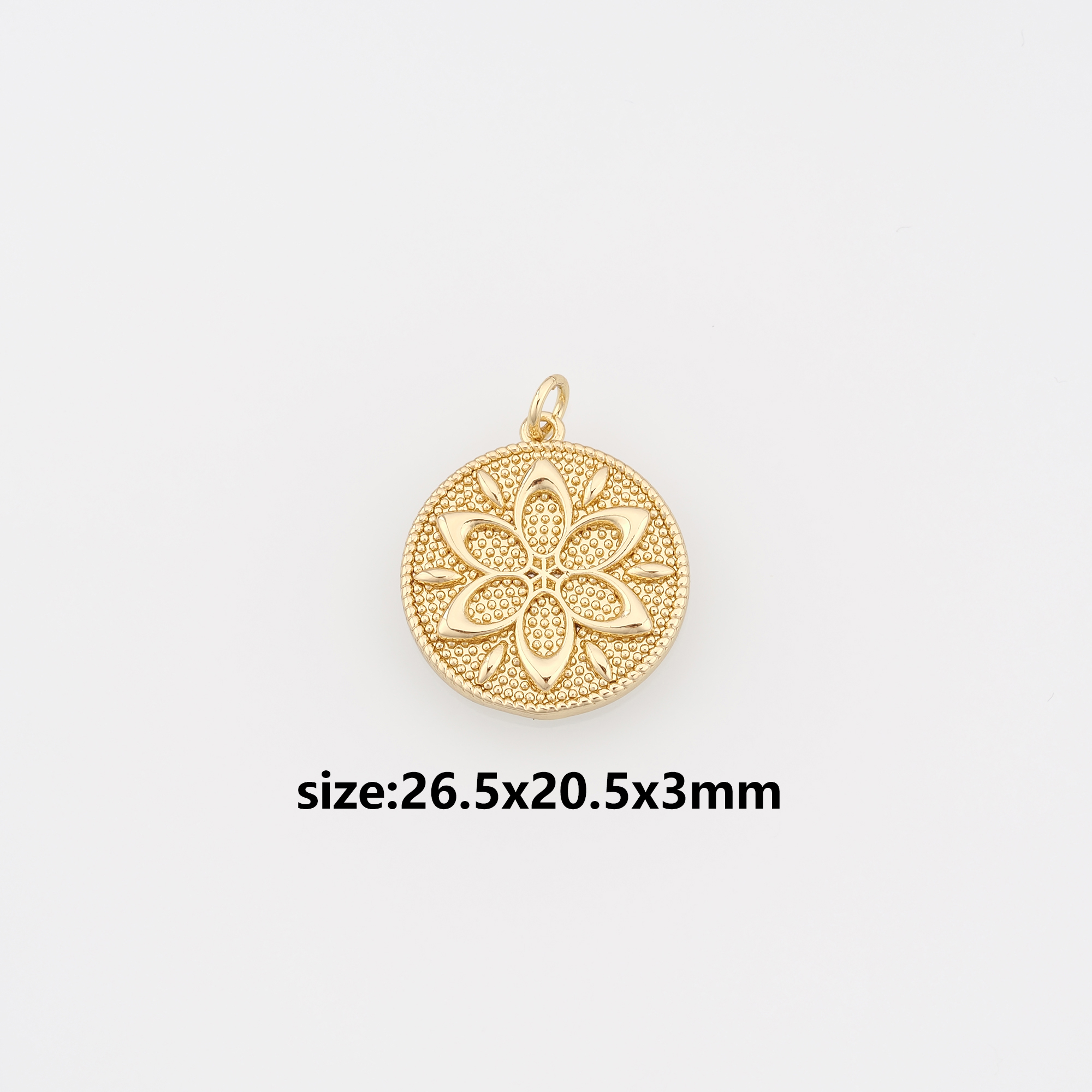 18K Gold Filled Flower Pendant,Flower Charm Earrings Necklace for DIY Jewelry Making Supply