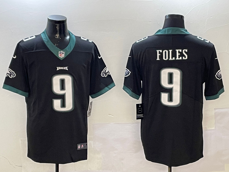 Men's Philadelphia Eagles Nick Foles #9 Black Game Jersey
