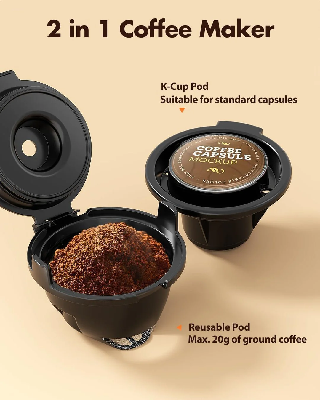 Kismile Coffee Maker,  Programmable Drip Coffee Makers ,Timer, Self-cleaning,Stainless Steel