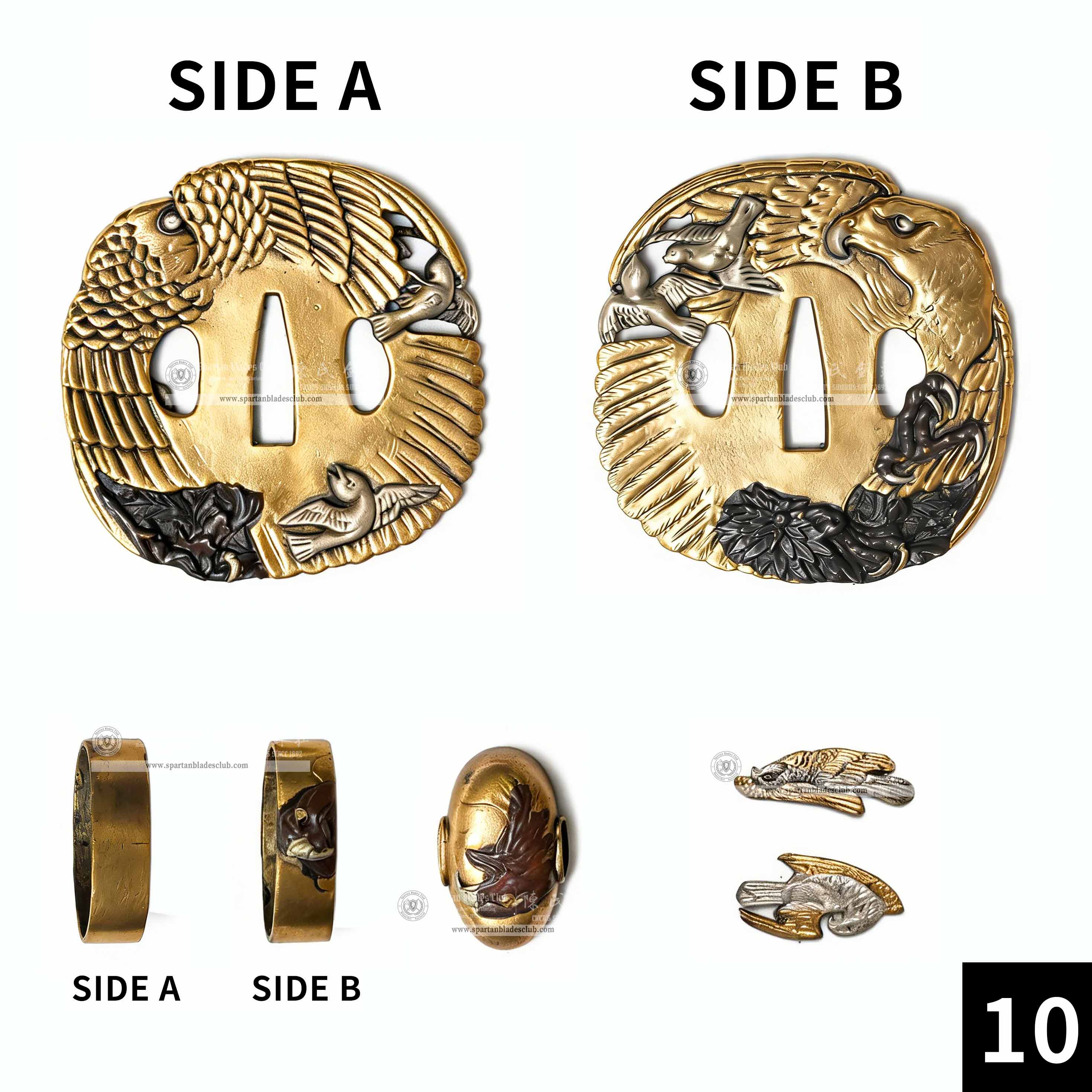 Custom Your Katana | Bird | Complete Set Fittings (Brass Gilded) | Spartan Blades Club | CHEN'S SWORDS 1892 - Spartan Blades Club - 陳氏劍莊1892
