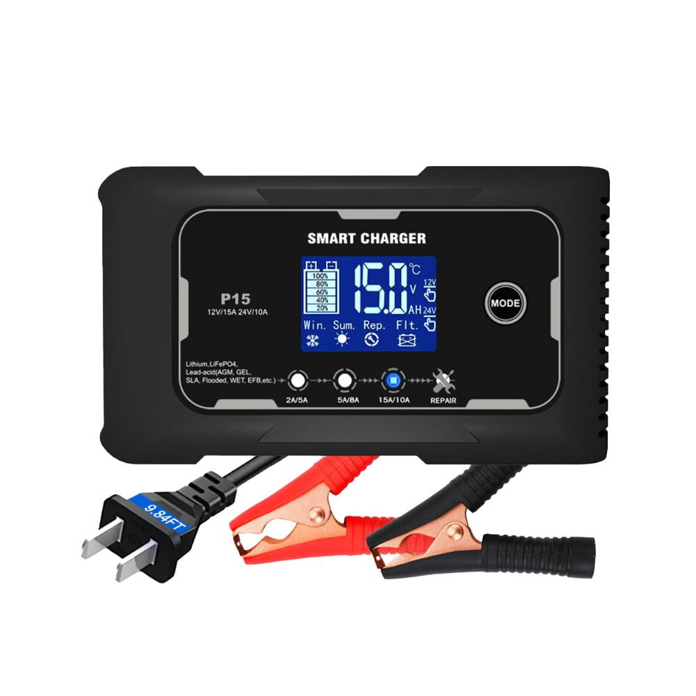 GHYJPAJK 20A Car Motor Battery Charger Automatic Pulse Repair for AGM Lithium Lead-Acid