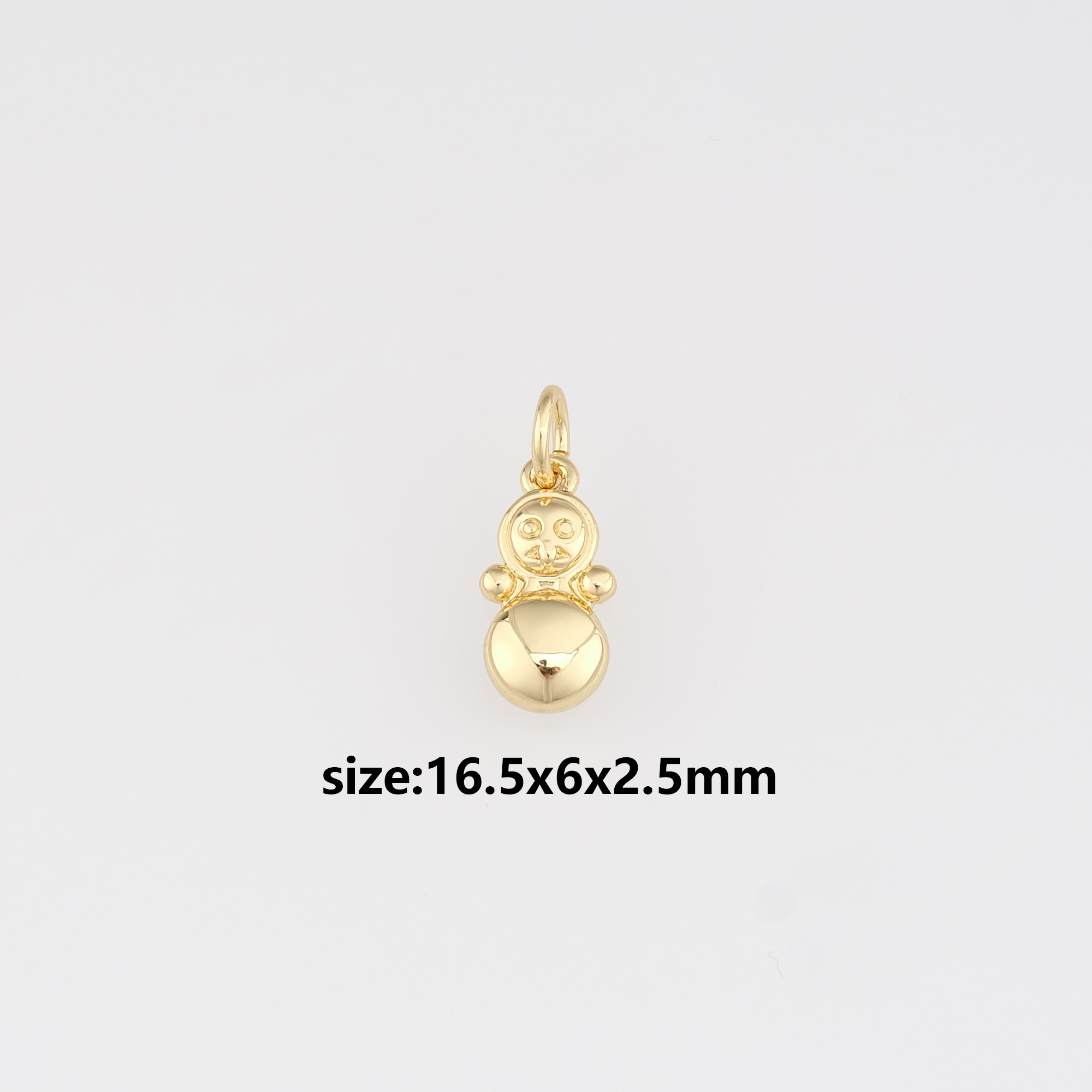 18K Gold Filled Snowman Pendant,Dainty Christmas Snowman Charm Earrings Necklace for DIY Jewelry Making Supply