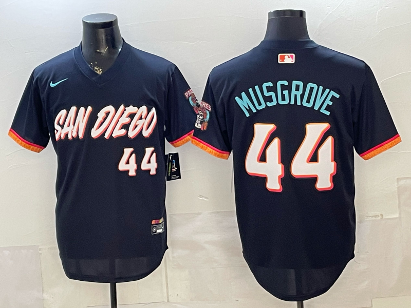 Men's San Diego Padres Joe Musgrove #44 Obsidian 2026 City Connect Stadium Jersey