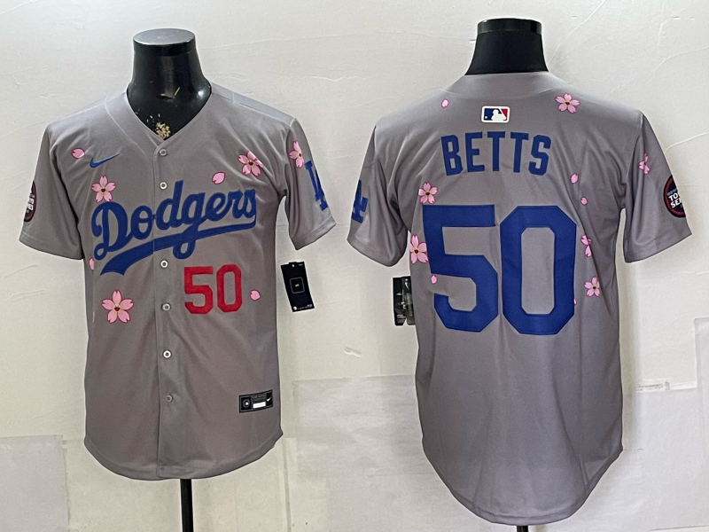 Men's Los Angeles Dodgers Mookie Betts #50 Gray Alternate Limited Jersey