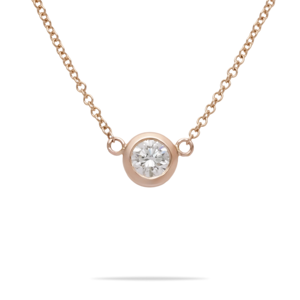 Tiffany & Co. Elsa Peretti By the Yard Necklace 18K Rose Gold Diamond