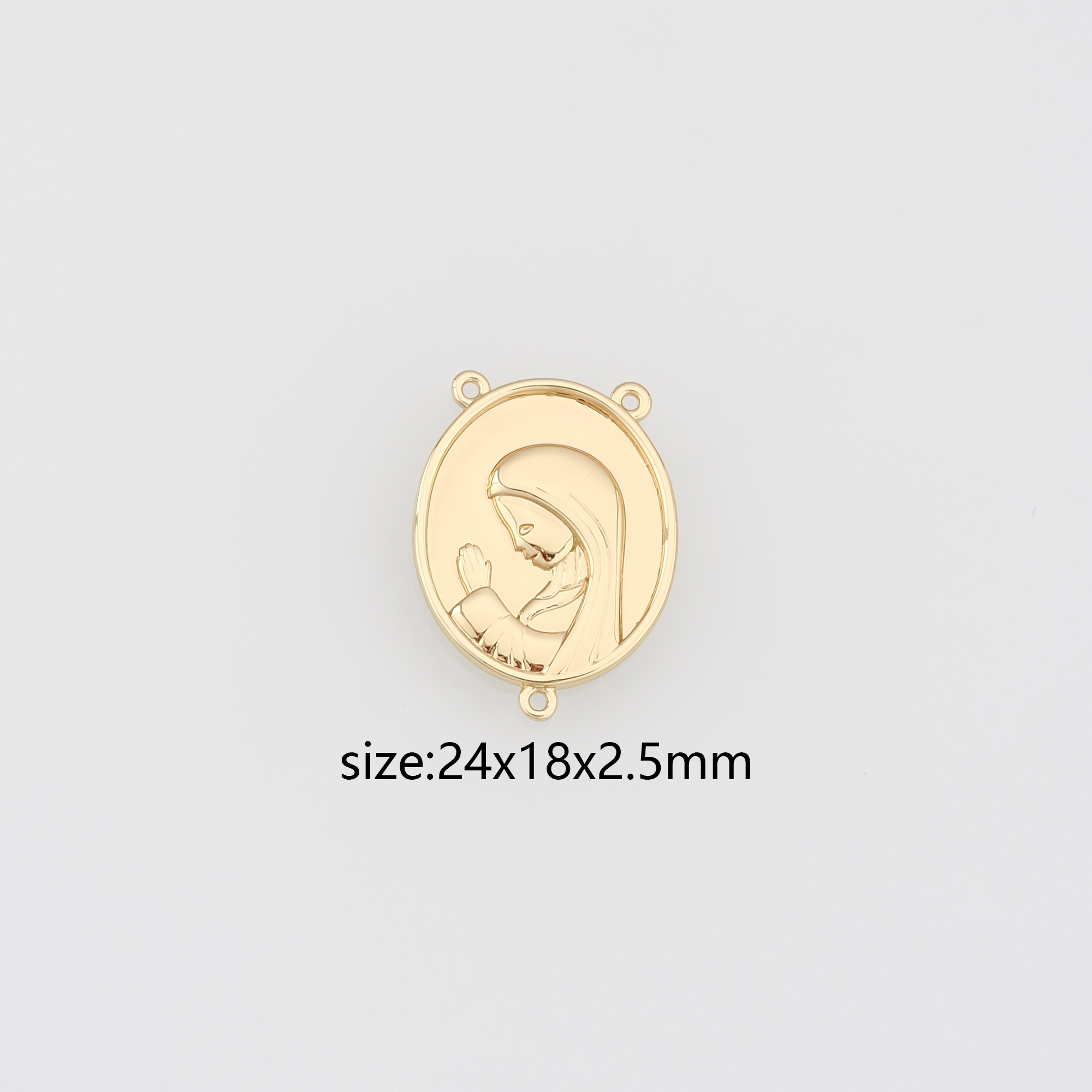 18K Gold Filled Virgin Mary Pendant,Religious Charm Earrings Necklace for DIY Jewelry Making Supply