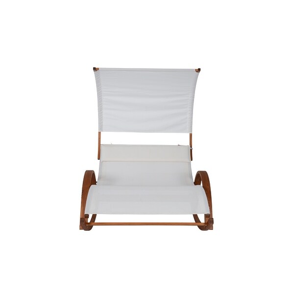 Island Retreat Bentwood Breeze Wood Frame Dual Rocking Lounger With Canopy