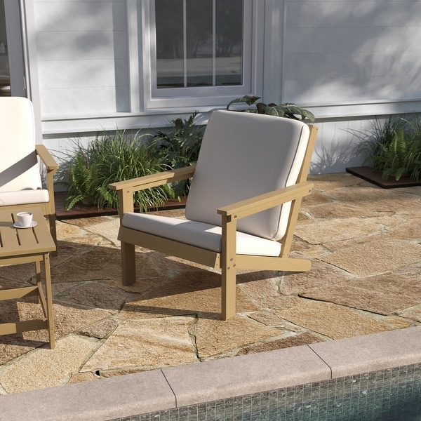 AllWeather Poly Resin Adirondack Style Chair and Cushions