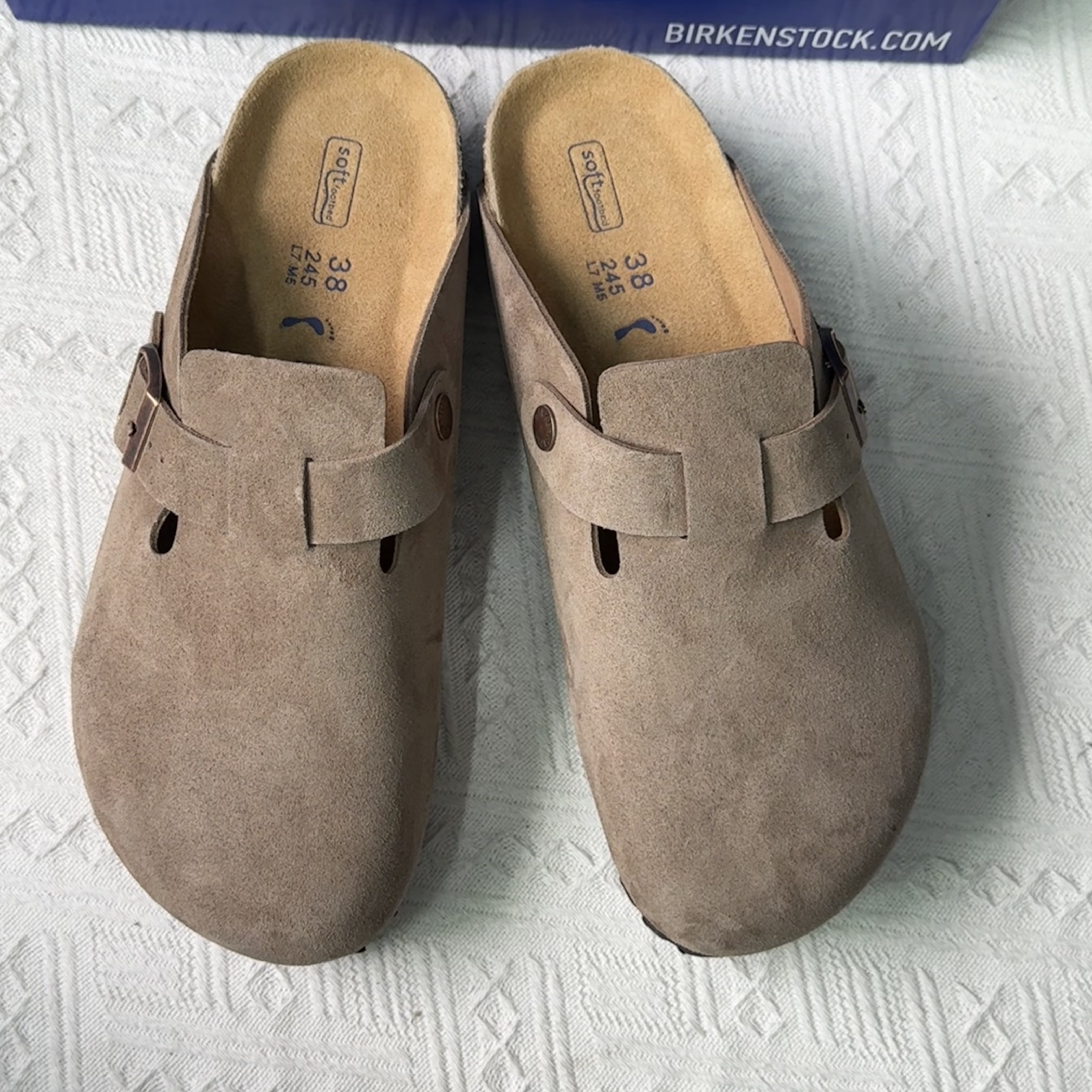 Birkenstock Boston Suede Leather Casual Shoes With Thick Soles