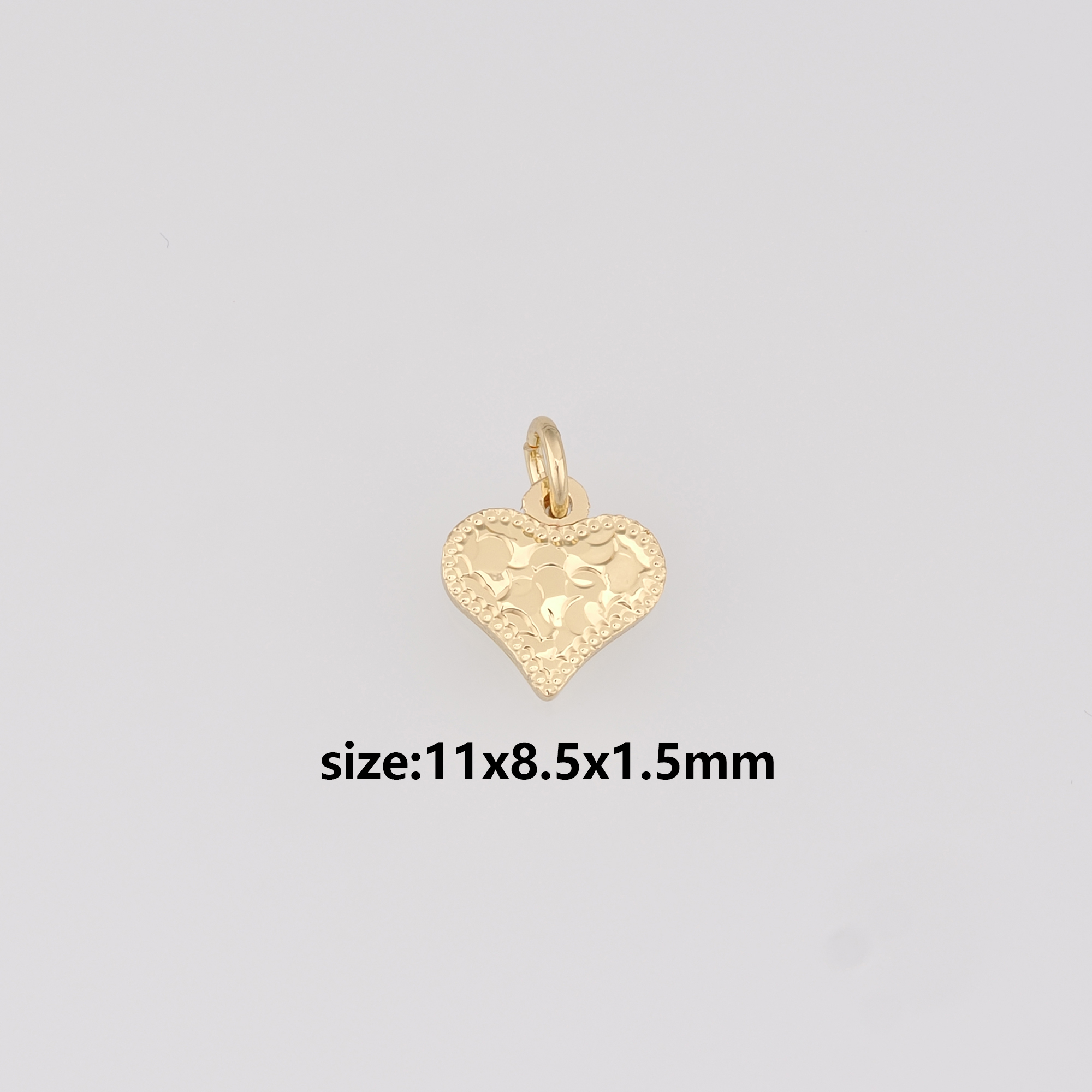 18K Gold Filled Heart Pendant,Dainty Heart Charm Earrings Necklace for DIY Jewelry Making Supply